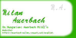 milan auerbach business card